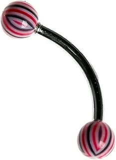 Rouge Moulin Curved Barbel 316 L Bioplast Piercing Tdgr00862 ürün görseli 1