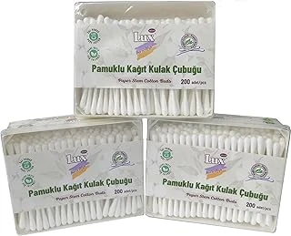 Lux Pamuklu Kağıt Kulak Çubuğu, 3 Paket, Toplam 600 Adet ürün görseli 1