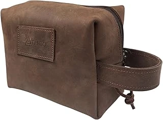 Tantobushcraft El Yapımı Gerçek Deri Seyahat Tuvalet Çantası – Unisex Dopp Kit – 2.5 Litre, Kahverengi – Erkek Kadınlar İçin El İşçiliği Askılı Deri Organizer ürün görseli 1