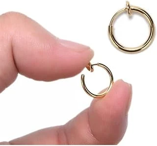 Unisex Altın Renk Piercing 1 Çift Küpe, Altın ürün görseli 1