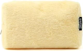 Sarı Shk244 Peluş Kumaş Fermuarlı Tek Bölmeli Seyahat Makyaj Çantası ürün görseli 1