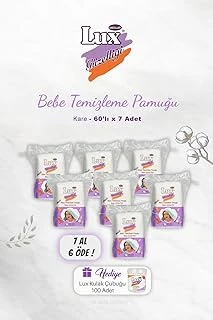 7 Al 6 Öde Lux Kare Bebe Temizleme Pamuğu 60' Lı, Kulak Çubuğu Hediyeli ürün görseli 1