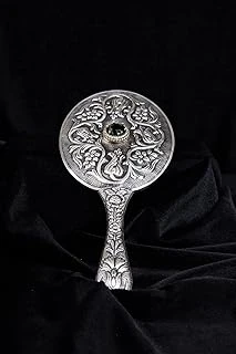 Turan Design. 925 Ayar Gümüş El İşlemeli Siyah Taşlı El Aynası ürün görseli 1