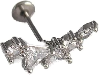 316L Çelik Gümüş Renk Zirkon Taşlı Tragus Piercing - Tj-Pr1337 ürün görseli 1