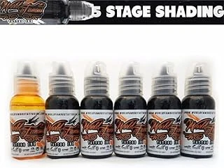 Five Stage Shading 5'Li Gölge Boyası Seti - Famous Ink Dövme Boyası - 1Oz/30Ml (+Solüsyon) ürün görseli 1