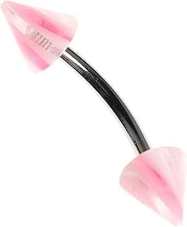 Rouge Moulin Curved Barbel Çelik Spike Piercing Tdgr00894, Pembe ürün görseli 1
