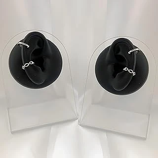 Küpe Takı Ekranı Için Silikon Kulak Modeli, 2 Set, Akrilik Standlı Esnek Yumuşak Kulak, Piercing Uygulaması (Siyah) ürün görseli 1