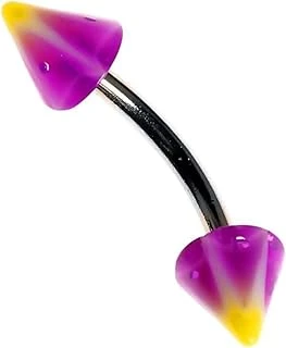 Rouge Moulin Curved Barbel Çelik Spike Piercing Tdgr00895, Mor ürün görseli 1