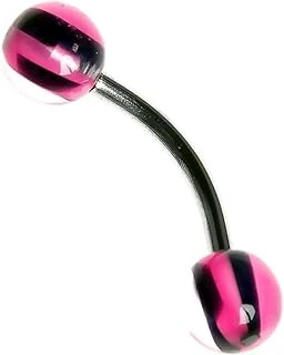 Rouge Moulin Curved Barbel 316 L Bioplast Piercing Tdgr00871, Pembe ürün görseli 1