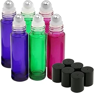 Roseroi 5 Adet 20 Ml Amber Roll On Cam Şişe Asorti Karışık Renk ürün görseli 1