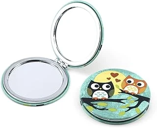 Gifthome Yuvarlak Cep Çanta Makyaj Aynası Baykuş Resimli ürün görseli 1