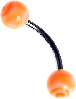 Rouge Moulin Curved Barbel 316 L Bioplast Piercing Tdgr00872, Turuncu ürün görseli 1