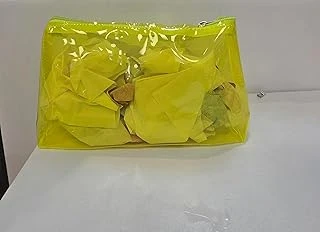 Şeffaf Makyaj Çantası, Neon Sarı, Pvc Fermuarlı, Kozmetik Düzenleyici, Seyahat Için ürün görseli 1