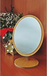 Gaman Ayn-9 Yeni Nesil Masaüstü Ahşap Ayna - Ahşap Makyaj Aynası Oval Şık Tasarımlı Make Up Mirror ürün görseli 1