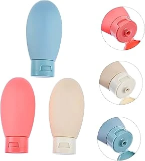 Kyrotech 3’Lü Seyahat Tipi Doldurulabilir Şişe Seti – 60 Ml Boş Şampuan Kabı, Sızdırmaz Kapaklı, Taşıma Çantalı, Kozmetik, Losyon Jel Için Uygun ürün görseli 1