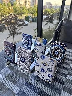 12 Adet Kapaklı Mini Makyaj Aynası, Karışık Desenli Taşlı Nazar Boncuğu, Plastik, 8X6Cm, Taşınabilir, Kına Hediyelik 12 Adet Kapaklı Mini Makyaj Aynası ürün görseli 1