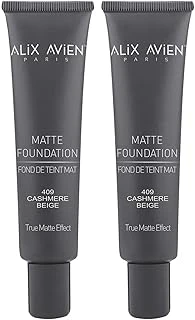 Alix Avien Uzun Süre Kalıcı Doğal Mat Bitişli E Vitamini Içeren Mat Fondöten - Matte Foundation 409 Cashmere (2 Paketi) ürün görseli 1