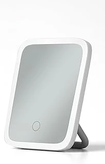 Led Işıklı Masaüstü Makyaj Aynası - 15X20 Cm Büyük Ekran, Dokunmatik Sensörlü Şarj Edilebilir, Ayarlanabilir Parlaklık,Standlı Profesyonel Kozmetik Aynası (Beyaz) ürün görseli 1
