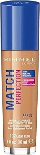 Rimmel Match Perfection Fondoten No:102 Light Nude ürün görseli 1