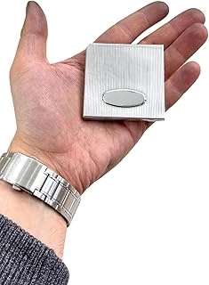Çizgi Desenli Ortası Oval Kare Gümüş El Aynası Os Silver 1 ürün görseli 1