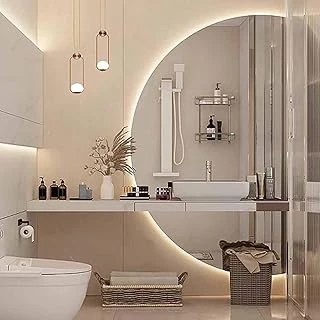 Kısılabilir Led Banyo Aynası, Buğu Önleyici, Akıllı Çok Renkli Aydınlatma, Yarım Daire Tasarım, 130Cm Şık Ev Dekorasyonu, Makyaj Bakım İçin (Sağ Kesim 120Cm) ürün görseli 1
