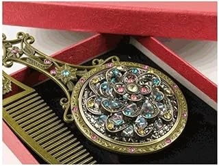 Anneler Günü Hediyesi Taşlı Makyaj Aynası Tarak Set Kutu Içerisinde Ayna Seti ürün görseli 1