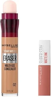 New York Instant Anti Age Eraser Kapatıcı 02 Nude & Mini Super Stay Matte Ink Likit Mat Ruj 65 Seductress Makyaj Seti ürün görseli 1