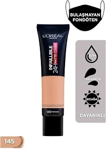 L'Oreal Paris Infaillible 24H Matte Cover Yüksek Kapatıcı Fondöten 145 Beige, 30 Ml ürün görseli 1