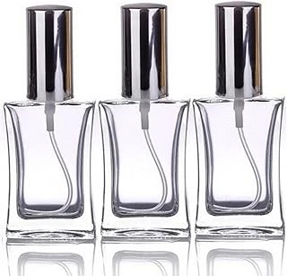 Paradise 3 Adet 50 Ml Cam Yeniden Doldurulabilir Sprey Kolonya Boş Parfüm Şişesi Gümüş Renk Kapaklı ürün görseli 1