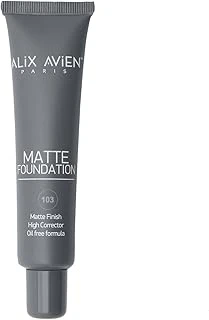 Alix Avien Uzun Süre Kalıcı Doğal Mat Bitişli E Vitamini İçeren Mat Fondöten - Matte Foundation 406 Light Peach ürün görseli 1