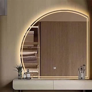 Banyo Için Led Ay Duvar Aynası, 70X110 Cm Akıllı Makyaj Aynası, Ön Arka Aydınlatmalı, Buğu Önleyici, 3 Renk Ayarlanabilir Parlaklık, Su Geçirmez, Şık Dekoratif (Sağ Kesim 100Cm/40In) ürün görseli 1