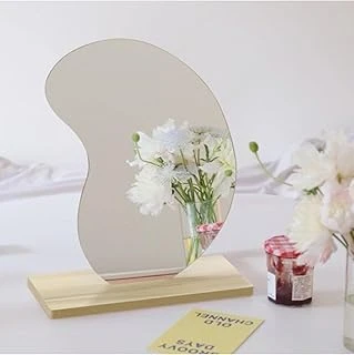 Gaman Fasulye Tanesi Görünümlü Kore Tarzı Yeni Tasarım Masaüstü Makyaj Kişisel Bakım Aynası -20Cm- ürün görseli 1