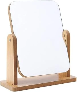 13X18 Cm Ahşaptan 360 Derece Dönebilen Masaüstü Standlı Ayarlanabilir Makyaj Aynası Masaüstü Ahşap Ayna ürün görseli 1