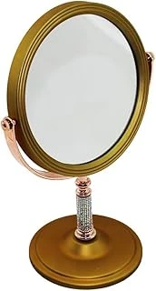Taş Sapli Yuvarlak 7 İnç= Çap:17.5Cm Makyaj Aynasi Çi̇ft Tarafli Bronz - Gümüş Pls.Çerçeve Sabi̇t Ayak ürün görseli 1