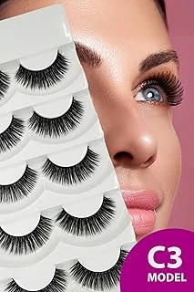 Ruby Face Doğal Görünümlü İpek Bütün 5Li Takma Kirpik Seti- 5 Çift Gerçek Takma Kirpik- Model: C3 ürün görseli 1