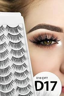Ruby Face Doğal Görünümlü İpek Bütün 10Lu Takma Kirpik Seti- 10 Çift Gerçek Takma Kirpik- Model: D17 ürün görseli 1