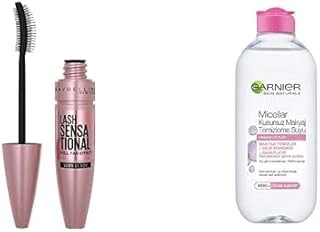 New York Lash Sensational Yelpaze Etkili Siyah Maskara 1 Paket (1 X 9.5 Ml) + Skin Naturals Micellar Kusursuz Makyaj Temizleme Suyu (400 Ml) ürün görseli 1