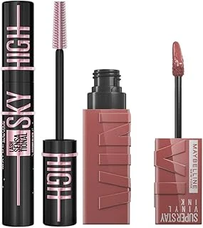 New York Lash Sensational Sky High Cosmic Black Maskara + Super Stay Vinyl Ink Uzun Süre Kalıcı Likit Parlak Ruj 35 Cheeky Makyaj Seti ürün görseli 1