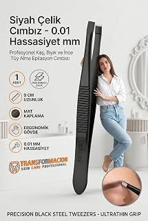 Transformacion Siyah Çelik Cımbız - 9 Cm Düz Kare Uçlu, 0.01 Mm Hassas Kavramalı Profesyonel Kaş, Bıyık İnce Tüy Alma Epilasyon Cımbızı Solingen Professional 718478 ürün görseli 1