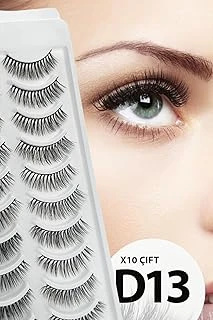 Ruby Face Doğal Görünümlü İpek Bütün 10Lu Takma Kirpik Seti- 10 Çift Gerçek Takma Kirpik- Model: D13 ürün görseli 1