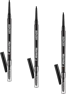 Thin Fırça Başlıklı & Asansörlü Ucu İnce Kaş Kalemi 004 Dark Brown (3 Paketi) ürün görseli 1