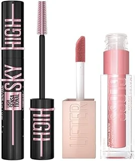 New York Lash Sensational Sky High Cosmic Black Maskara + Lifter Gloss Nemlendirici Dudak Parlatıcısı- 004 Silk Makyaj Seti ürün görseli 1