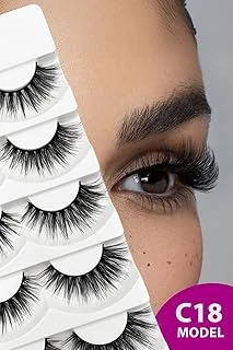 Ruby Face Doğal Görünümlü İpek Bütün 5Li Takma Kirpik Seti- 5 Çift Gerçek Takma Kirpik- Model: C18 ürün görseli 1
