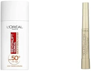 L'Oréal Paris Revitalift Clinical Spf 50+ Günlük Yüksek Uv Korumalı Yüz Güneş Kremi 50 Ml + L'Oréal Paris Telescopic Maskara - Siyah ürün görseli 1