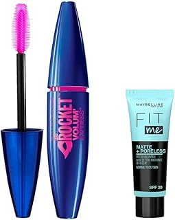 New York Volum' Express Rocket Ekstra Siyah Maskara & Mini Me Matte - Poreless Matlaştırcı Makyaj Bazı Makyaj Seti ürün görseli 1