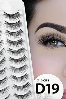 Ruby Face Doğal Görünümlü İpek Bütün 10Lu Takma Kirpik Seti- 10 Çift Gerçek Takma Kirpik- Model: D19 ürün görseli 1