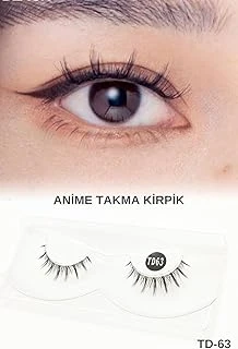 Ruby Face Anime Takma Kirpik - Şeffaf Dip Kısım Tam Boy Doğal İpek Takma Kirpik (1 Çift) No: Td-63 ürün görseli 1