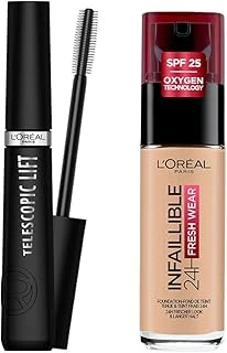 Paris Telescopic Lift Maskara + Infaillible 32H Fresh Wear C Vitaminli Fondöten - 125 Beige ürün görseli 1