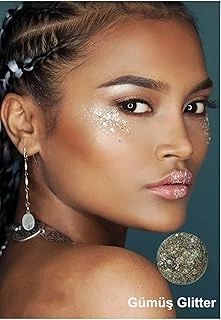 Jel Form Makyaj Simleri Glitter Işıltılı Yüz Makyajı Gümüş, 72528252889 ürün görseli 1