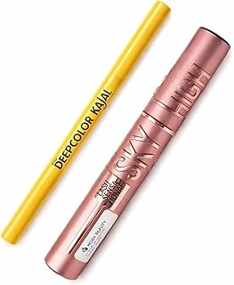 Color Kajal Göz Kalemi, Sky High Lash Sensational Maskara Seti, Yoğun Siyah Renk, Suya Dayanıklı, Uzun Süre Kalıcı, Uzatma Hacim Etkili Göz Makyaj Seti ürün görseli 1